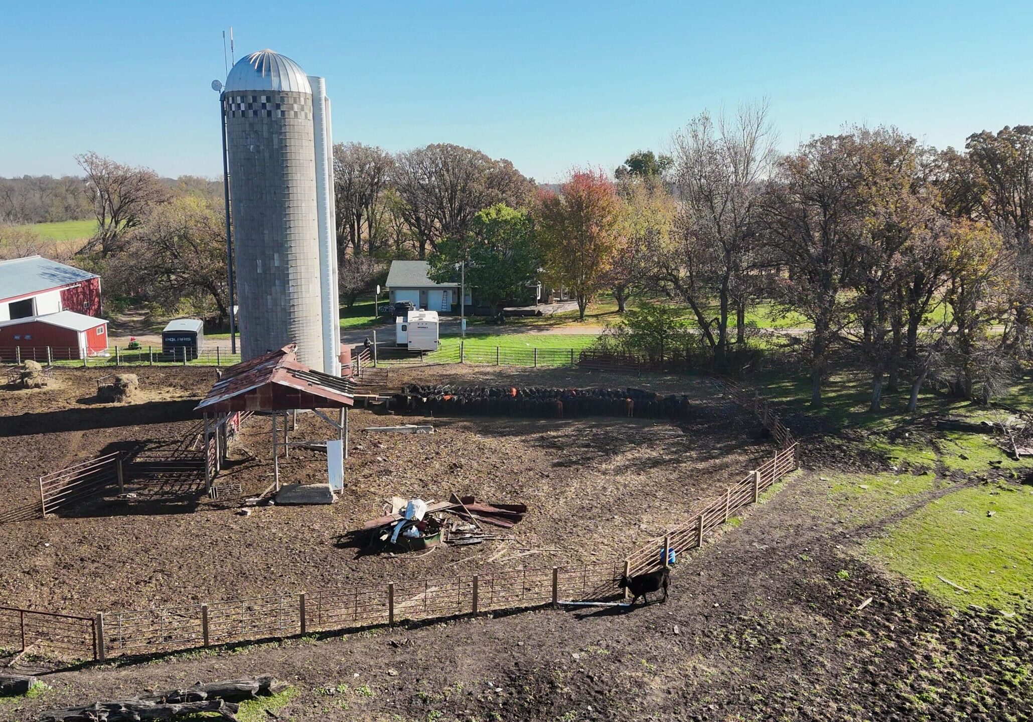 Aerial View of a Farm in Belgrade, MN